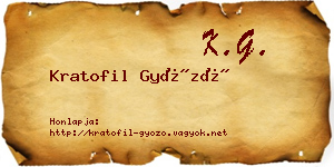 Kratofil Győző névjegykártya